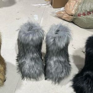 Faux Fur Gray Boots